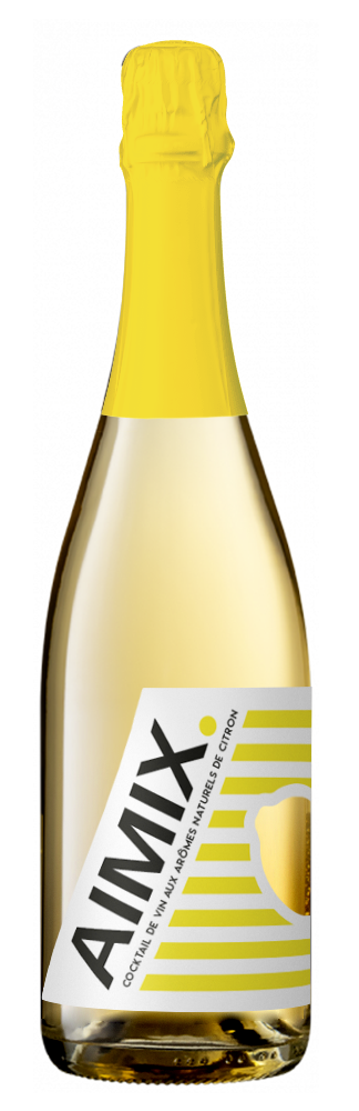 Bouteille Aimix face avant — étiquette jaune citron